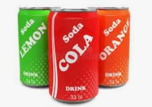 Refresco naranja, cola y limón