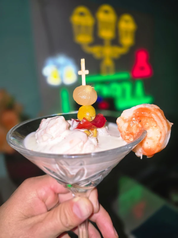 Cóctel cremoso de Camarón