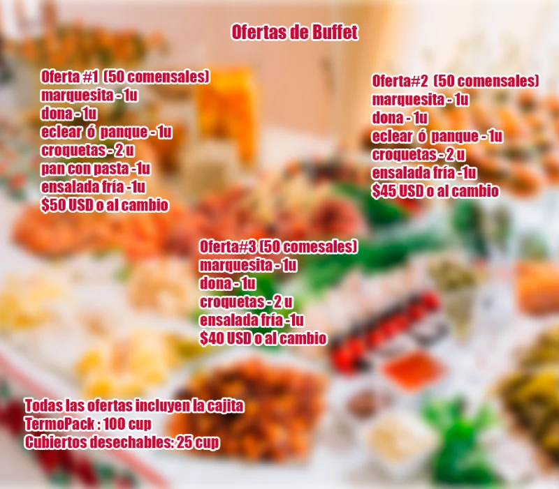 Servicio de cajitas de Buffet