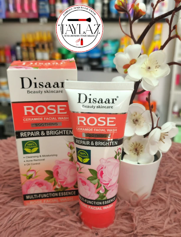 Limpiador facial de Rosa y Ceramide.